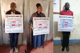 Collage photo of three of the four suspects arrested with counterfeit money in Makueni.